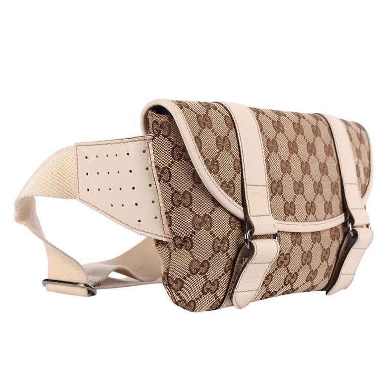Gucci Brown GG Canvas Fanny Pack Belt Bag at 1stDibs