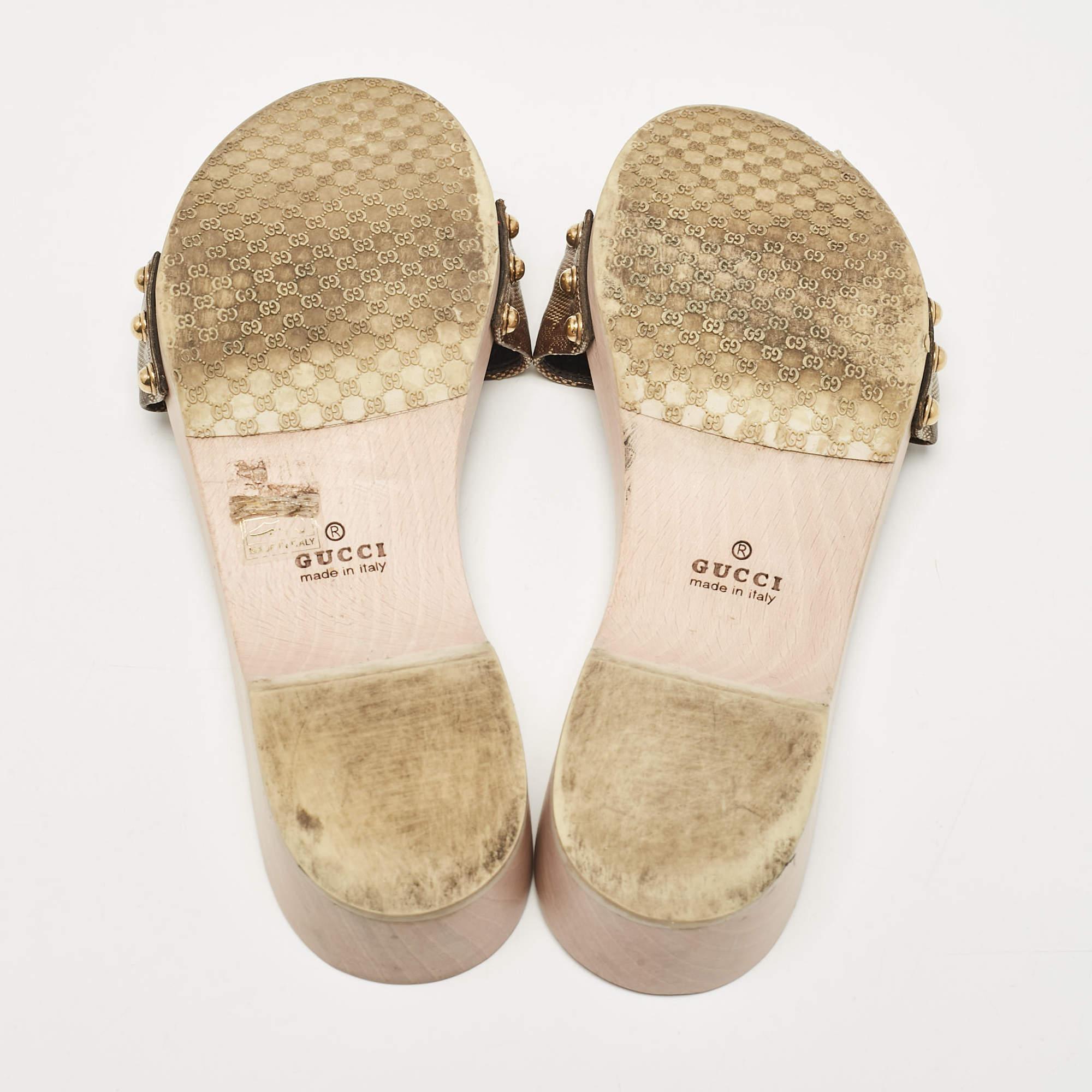 Gucci Brown GG Canvas Hysteria Slide Sandals Size 36 1