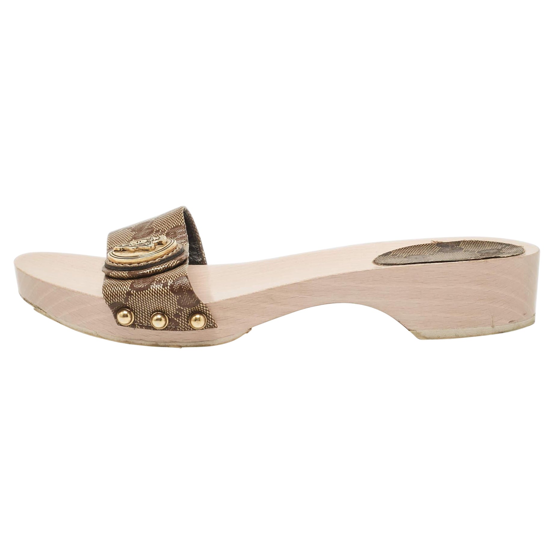 Gucci Brown GG Canvas Hysteria Slide Sandals Size 36