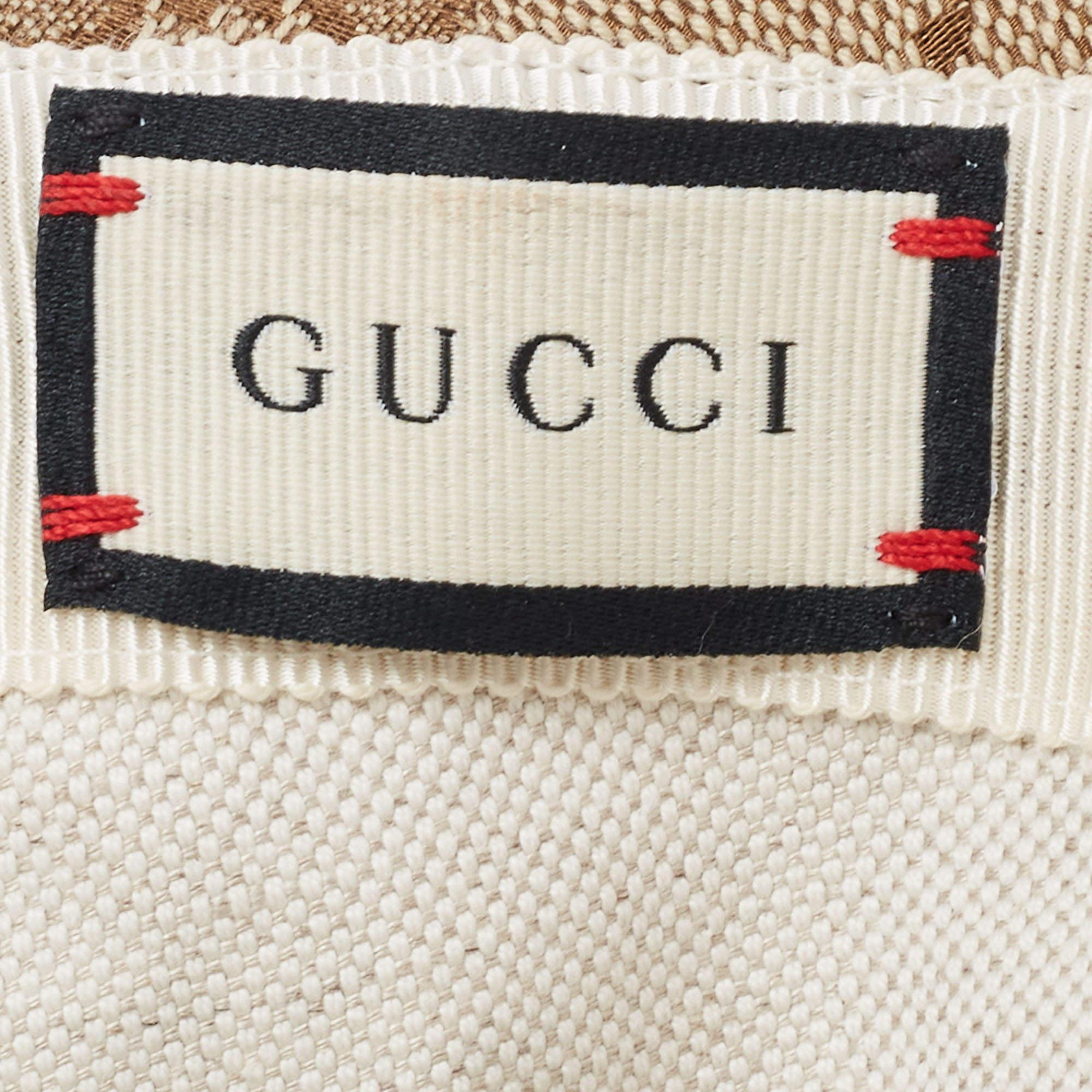 Gucci Brown GG Canvas Jacquard Wide Brim Bucket Hat S 2
