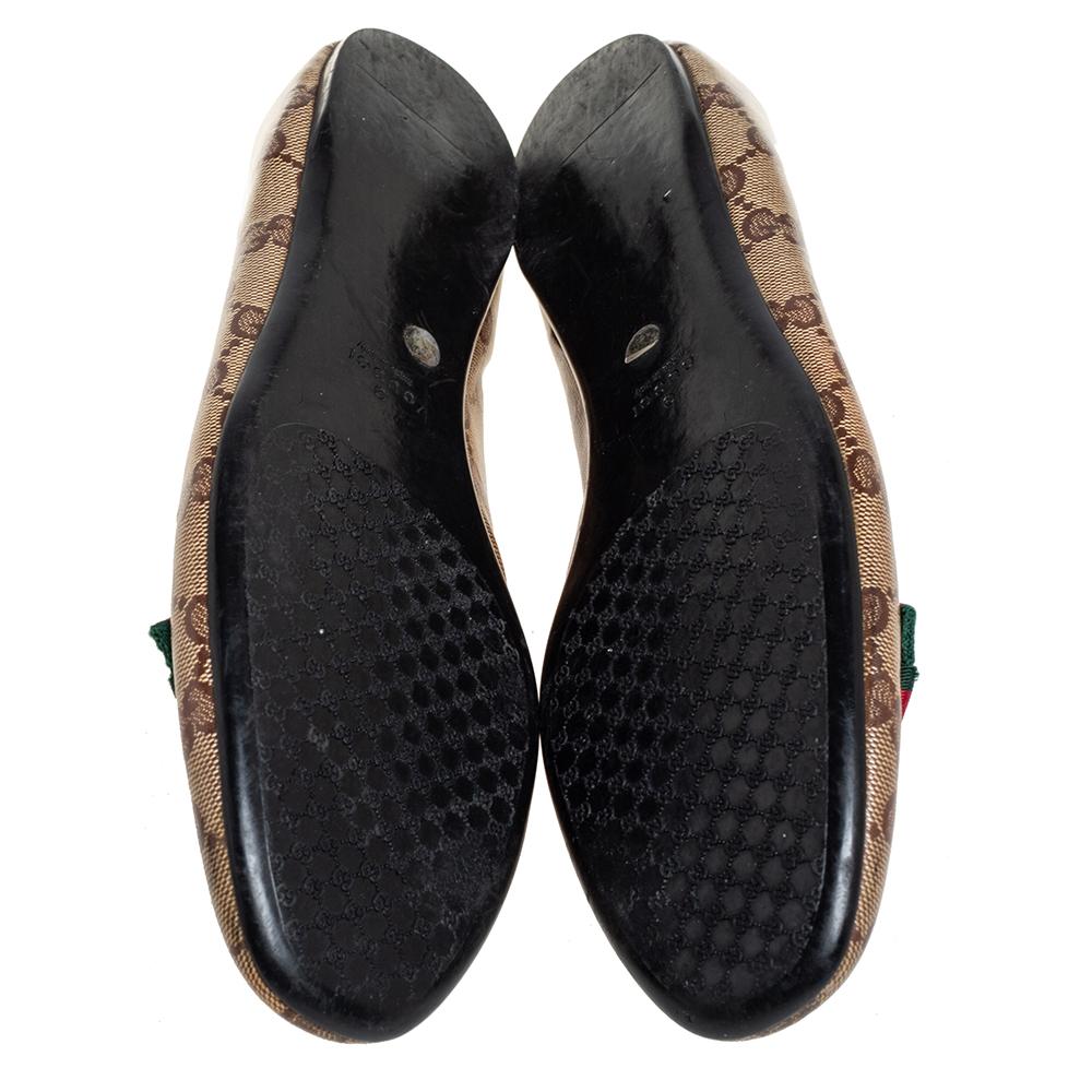 Gucci Ballerine in tela marrone GG Crystal Taglia 39 2