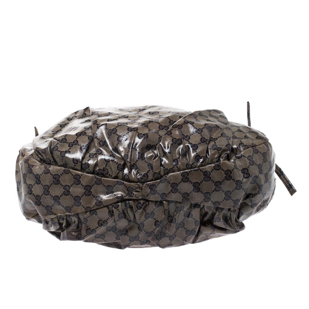Women's Gucci Brown GG Crystal Canvas Hysteria Hobo