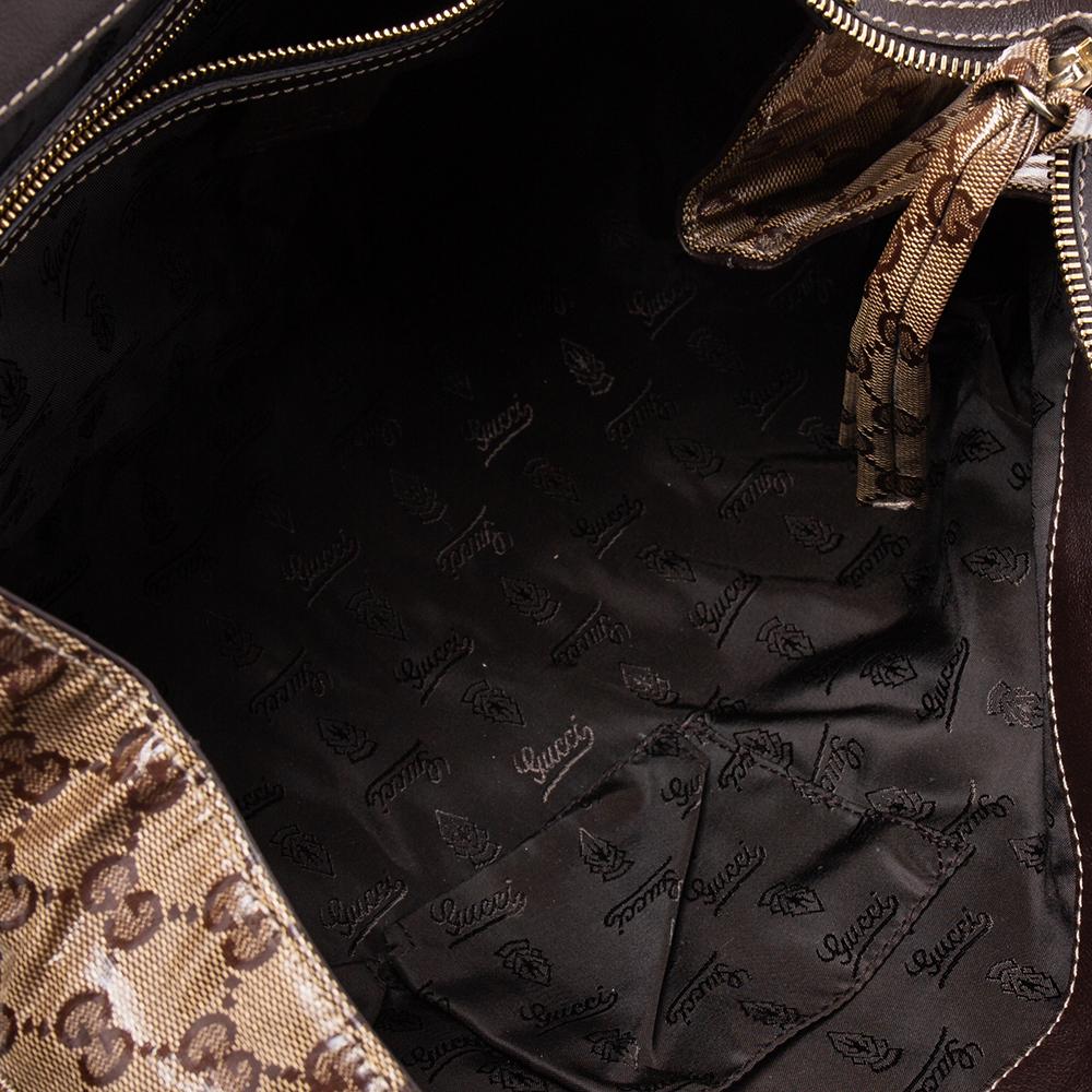 Gucci Brown GG crystal Canvas Hysteria Satchel 6