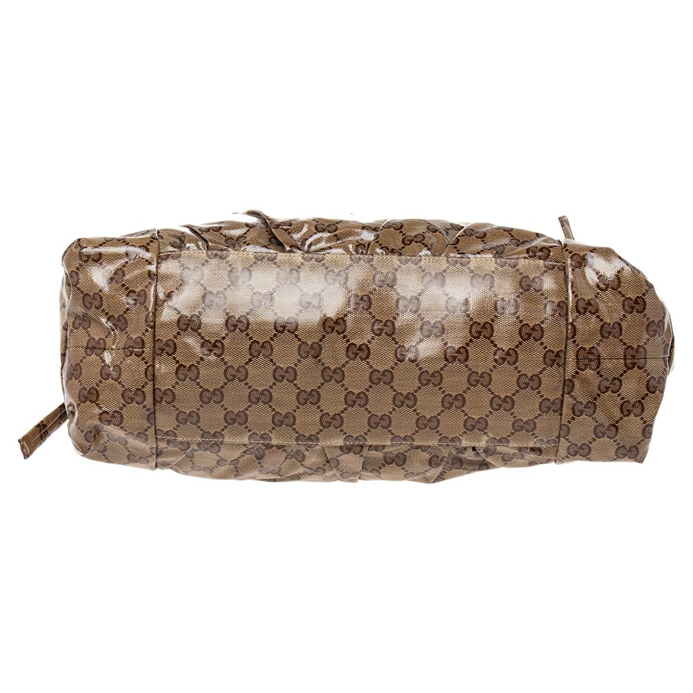 Gucci Brown GG crystal Canvas Hysteria Satchel 1
