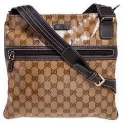 Gucci Brown GG Crystal Canvas Messenger Bag