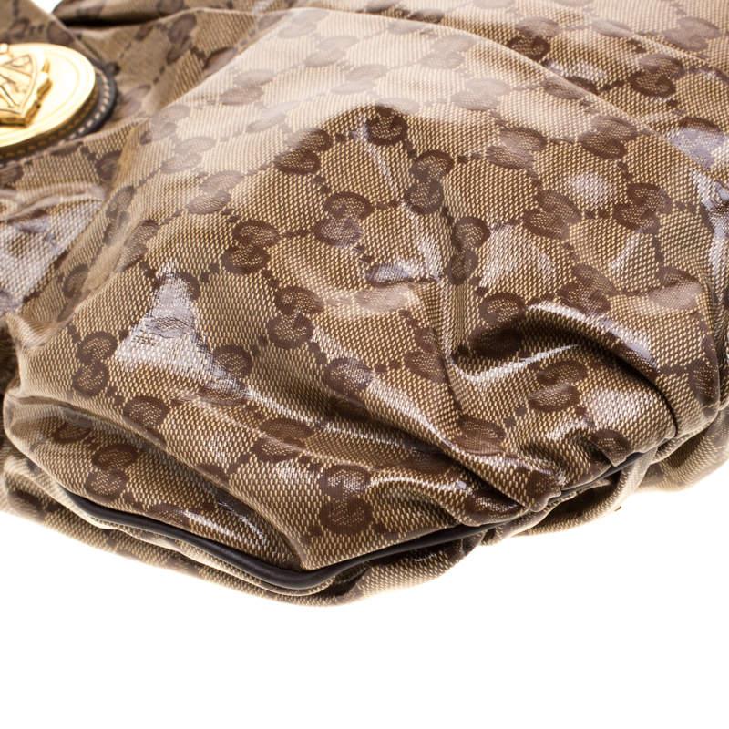 Gucci Brown GG crystal Canvas Small Hysteria Hobo For Sale 3