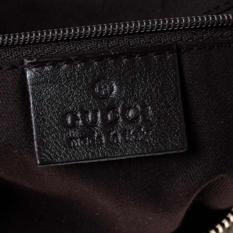 Gucci Brown GG Crystal Canvas Web Stripe Hobo 2