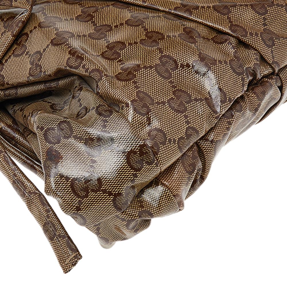Gucci Brown GG Crystal Coated Canvas Large Hysteria Clutch 3