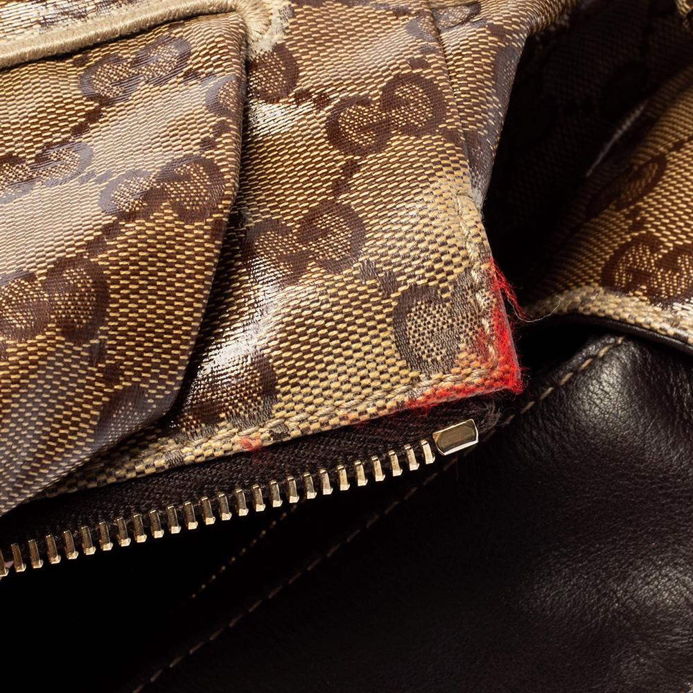 Gucci Brown GG Crystal Coated Canvas Small Hysteria Tote 6