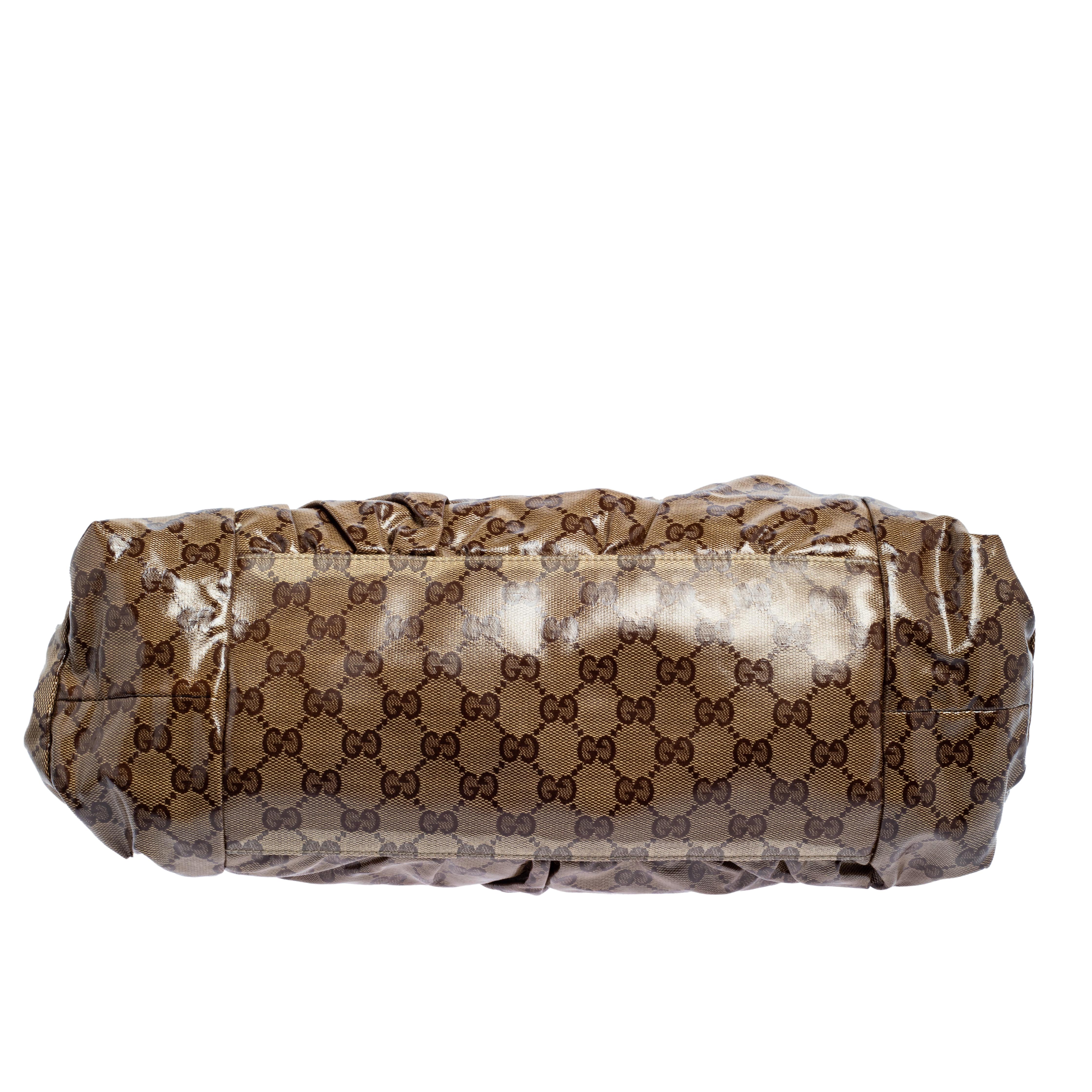 Gucci Brown GG Crystal Coated Canvas Small Hysteria Tote 1