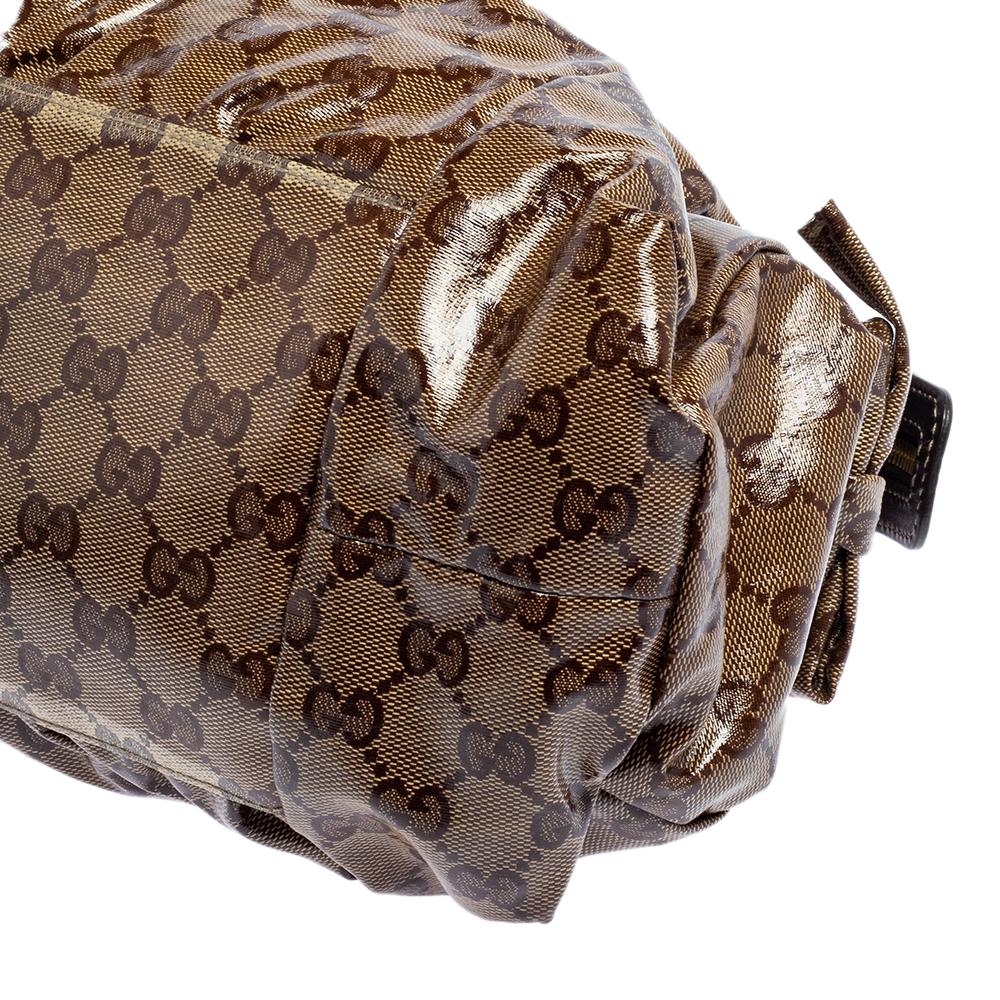 Gucci Brown GG Crystal Coated Canvas Small Hysteria Tote 2