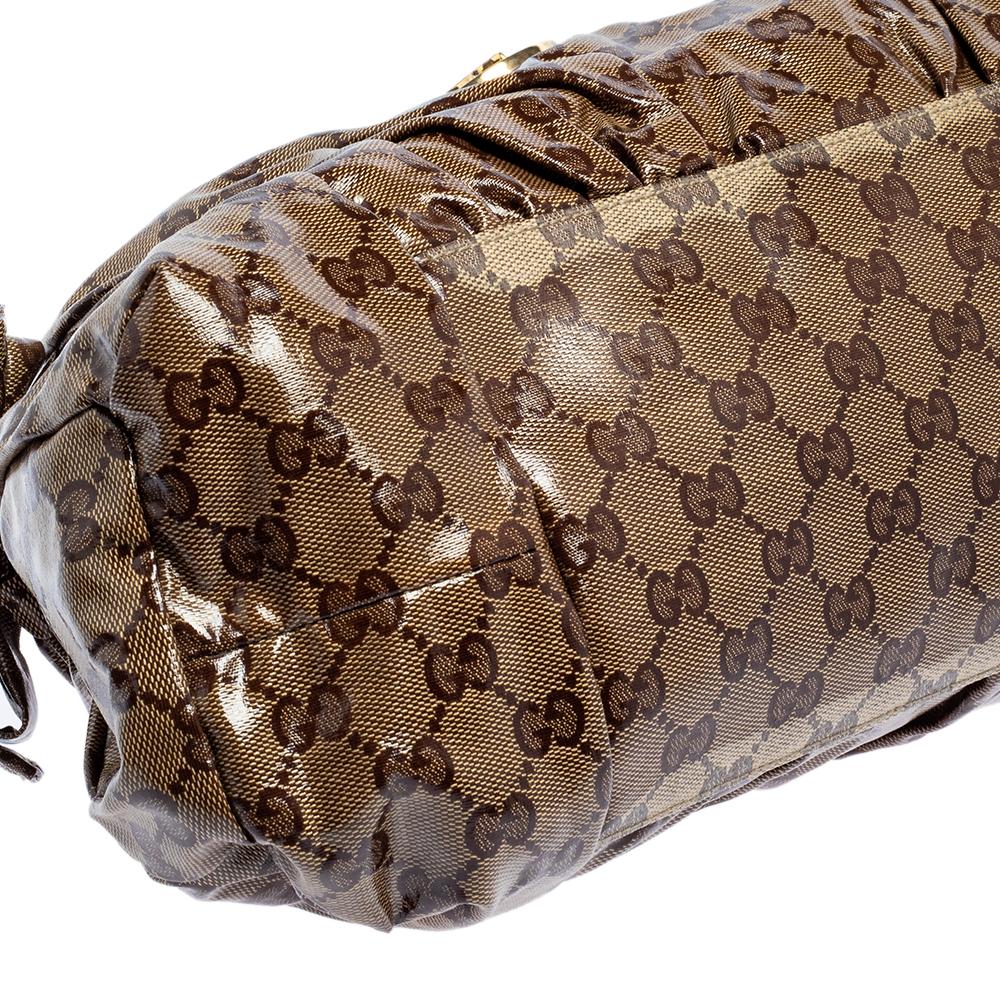 Gucci Brown GG Crystal Coated Canvas Small Hysteria Tote 3