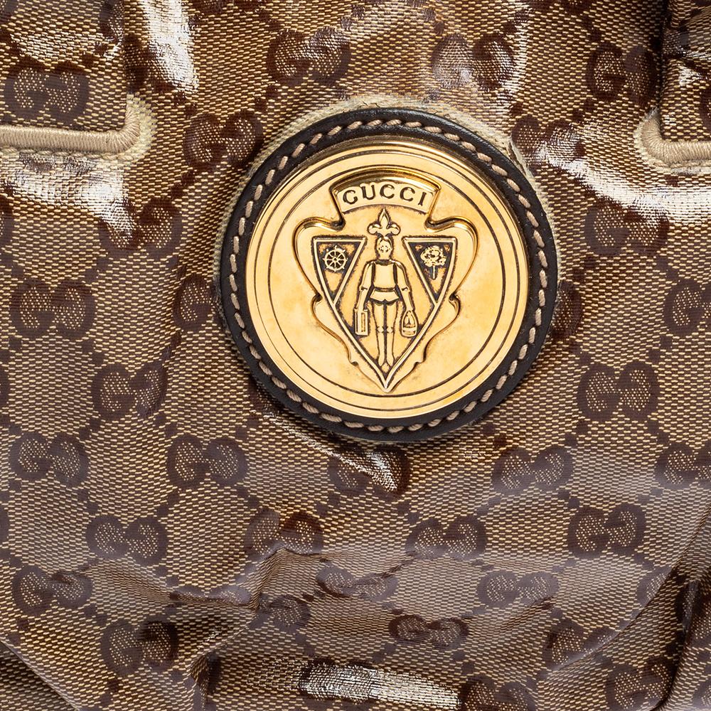 Gucci Brown GG Crystal Coated Canvas Small Hysteria Tote 5