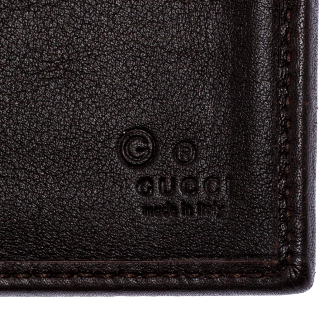 Black Gucci Brown GG Fabric Continental Wallet
