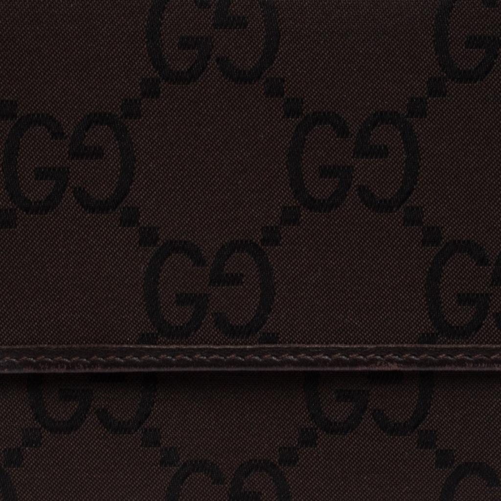 Gucci Brown GG Fabric Continental Wallet In Good Condition In Dubai, Al Qouz 2