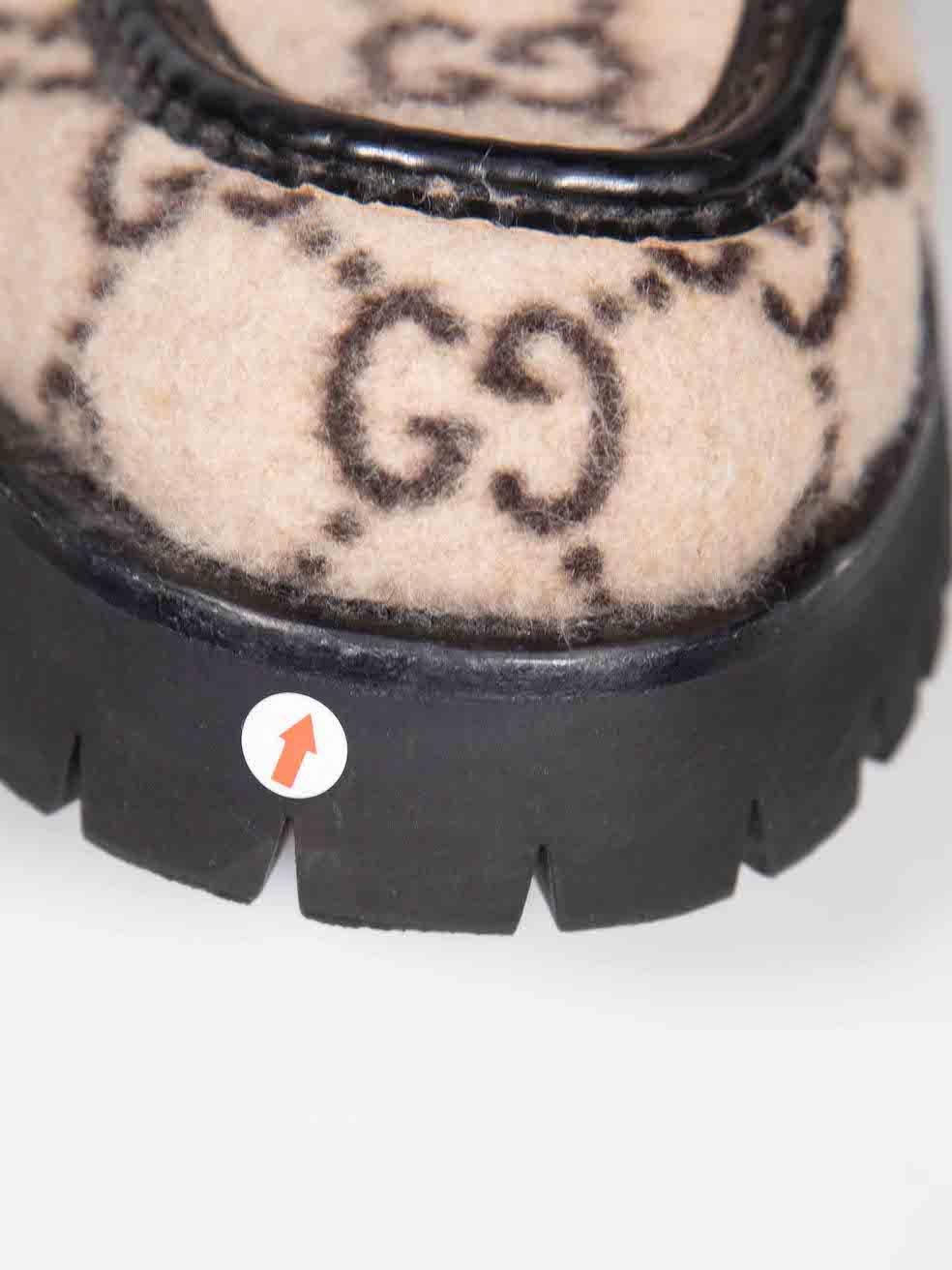 Gucci Brown GG gefilzt Horsebit Loafers Größe IT 42 im Angebot 2