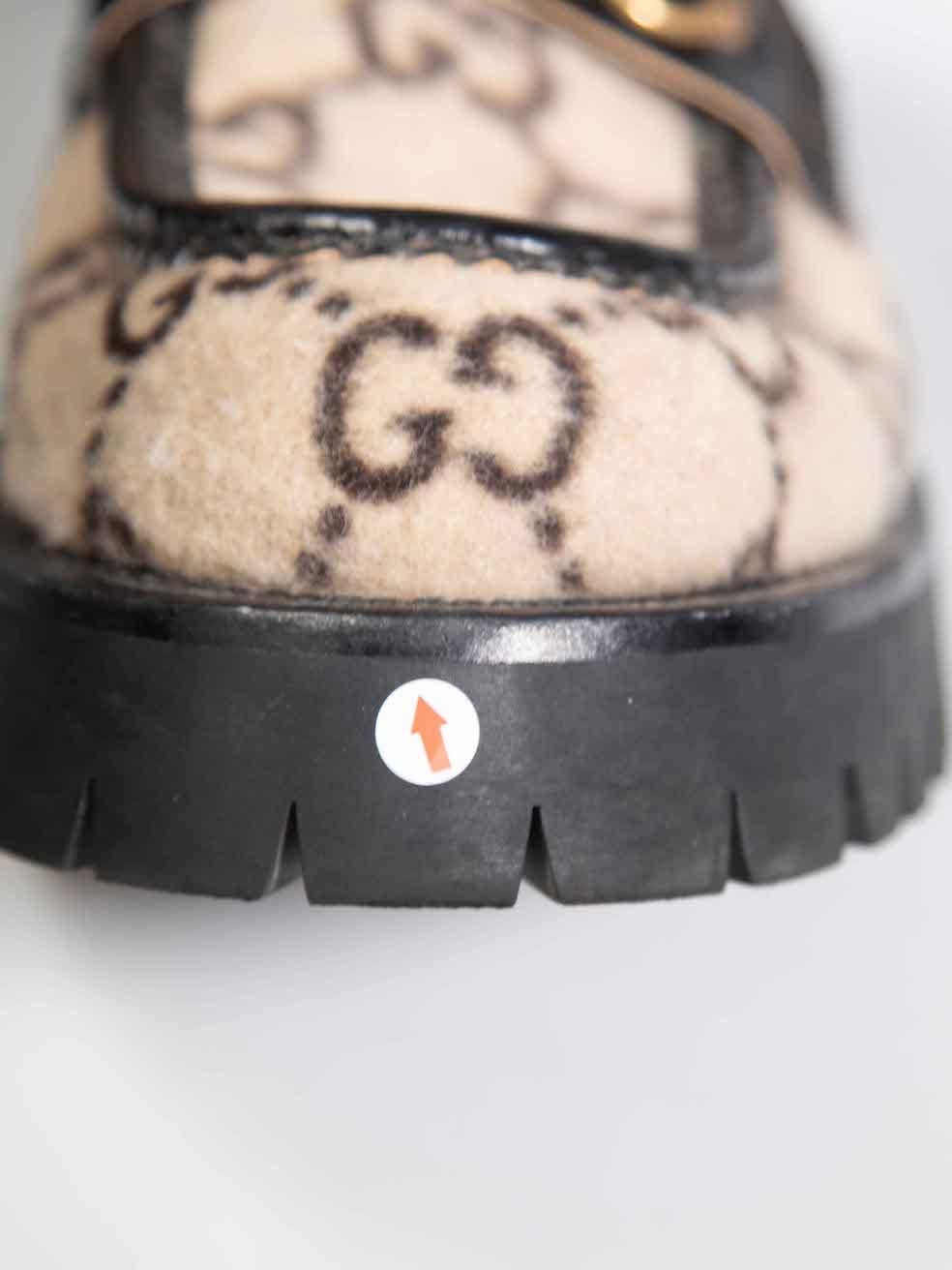 Gucci Brown GG gefilzt Horsebit Loafers Größe IT 42 im Angebot 4