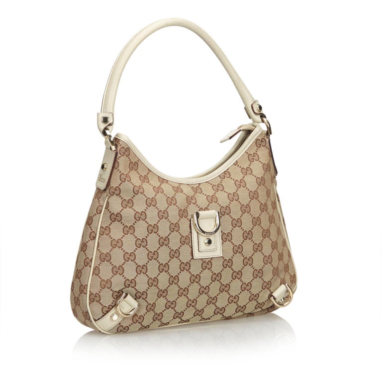 Gucci Brown GG Jacquard Abbey Hobo Bag For Sale at 1stDibs