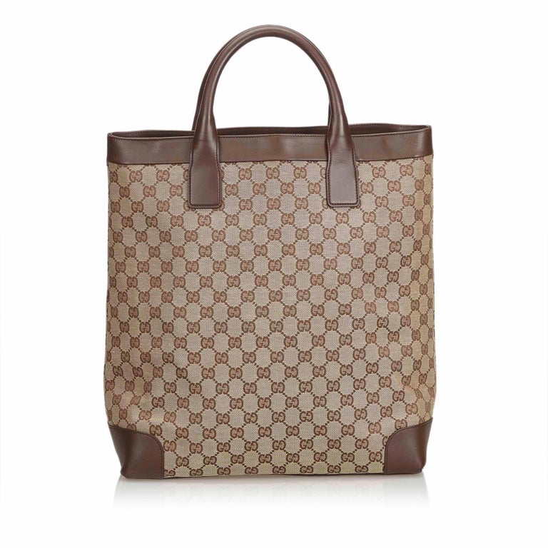 Gucci Jacquard Brown Tote Bag