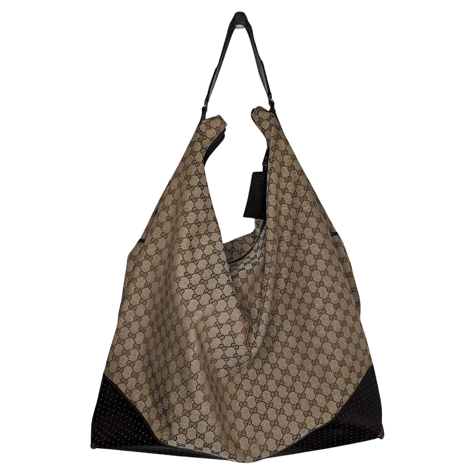Gucci Brown GG Monogram Canvas Garment Hobo