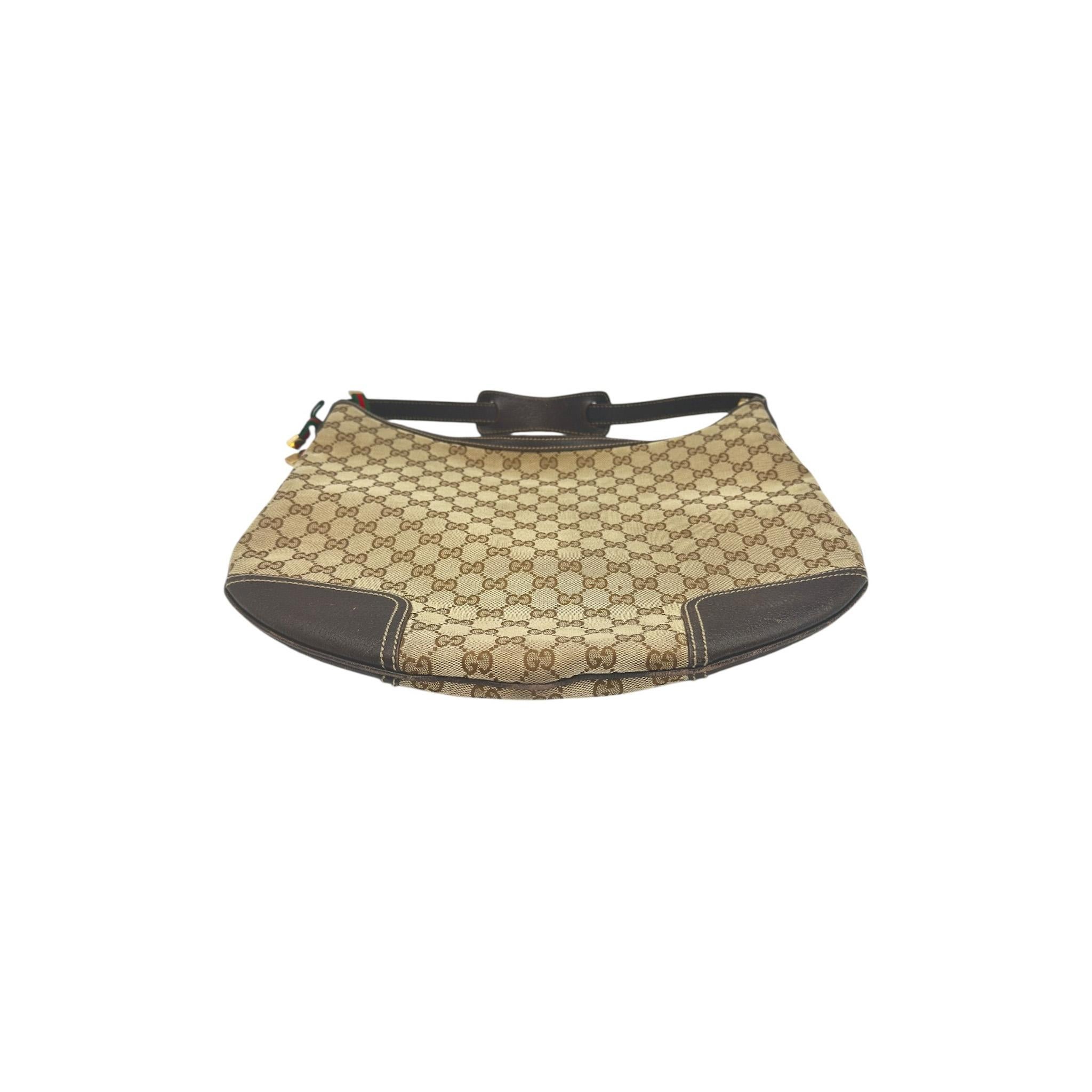 Gucci Brown GG Monogram Canvas Small Princy Hobo Bag For Sale 1