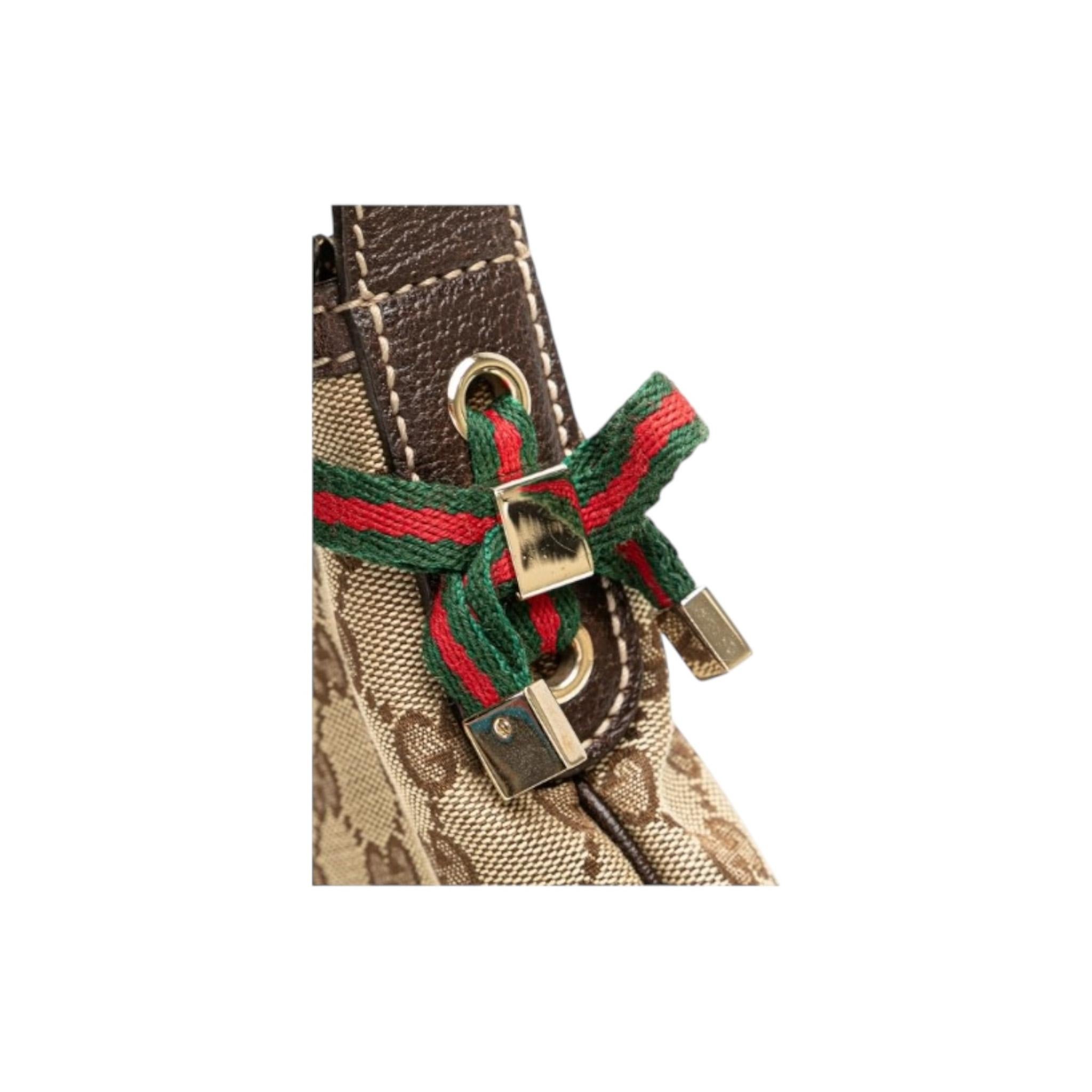 Gucci Brown GG Monogram Canvas Small Princy Hobo Bag For Sale 4