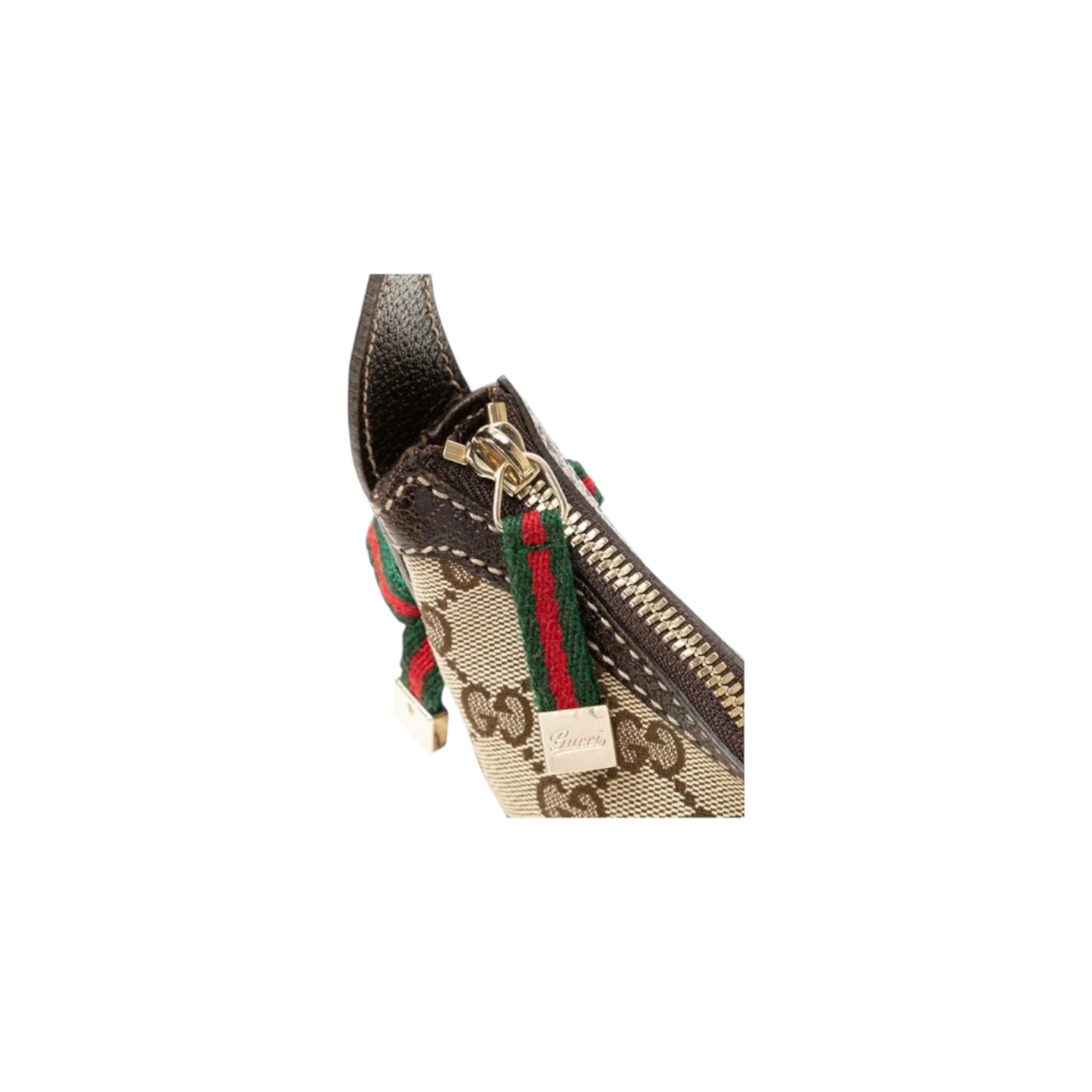 Gucci Brown GG Monogram Canvas Small Princy Hobo Bag For Sale 5