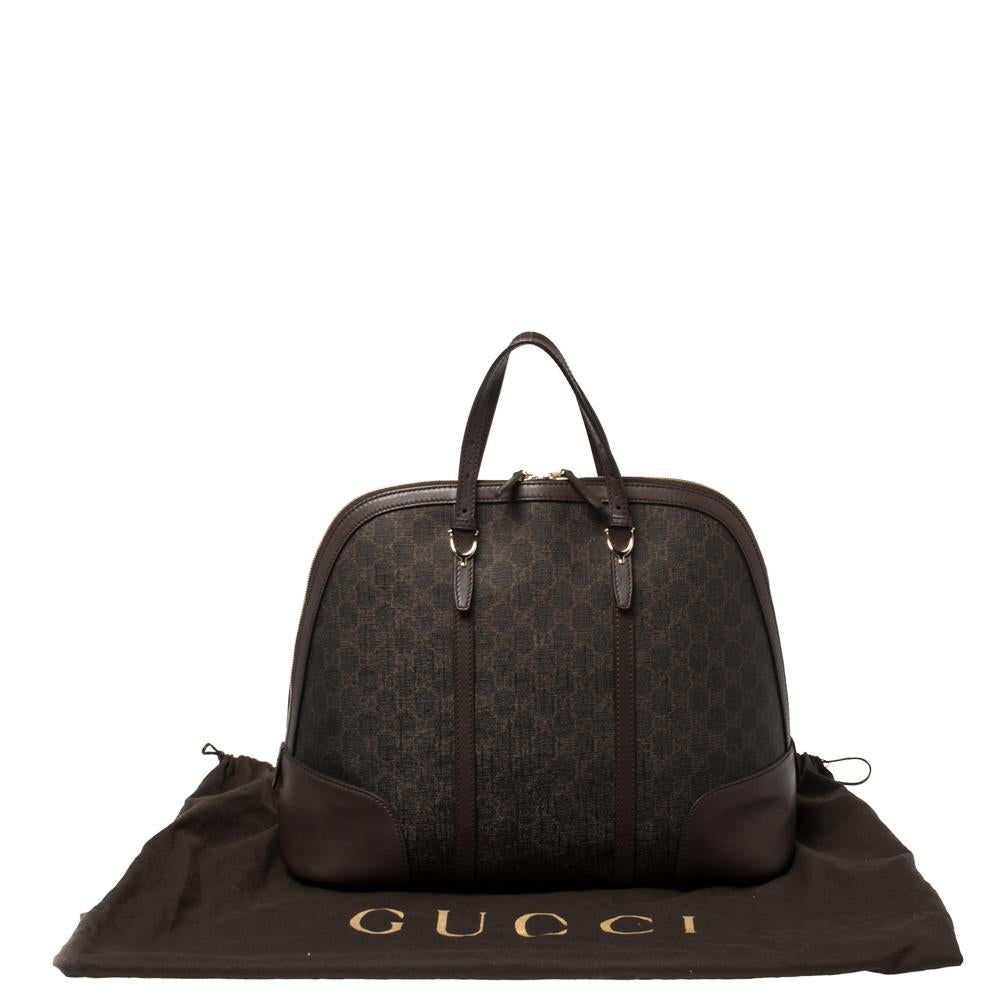 Gucci Brown GG Supreme Canvas and Leather Medium Nice Dome Satchel 7