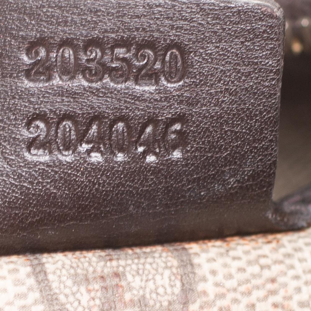 Gucci GG Supreme Hobo aus braunem Segeltuch und Lackleder 1