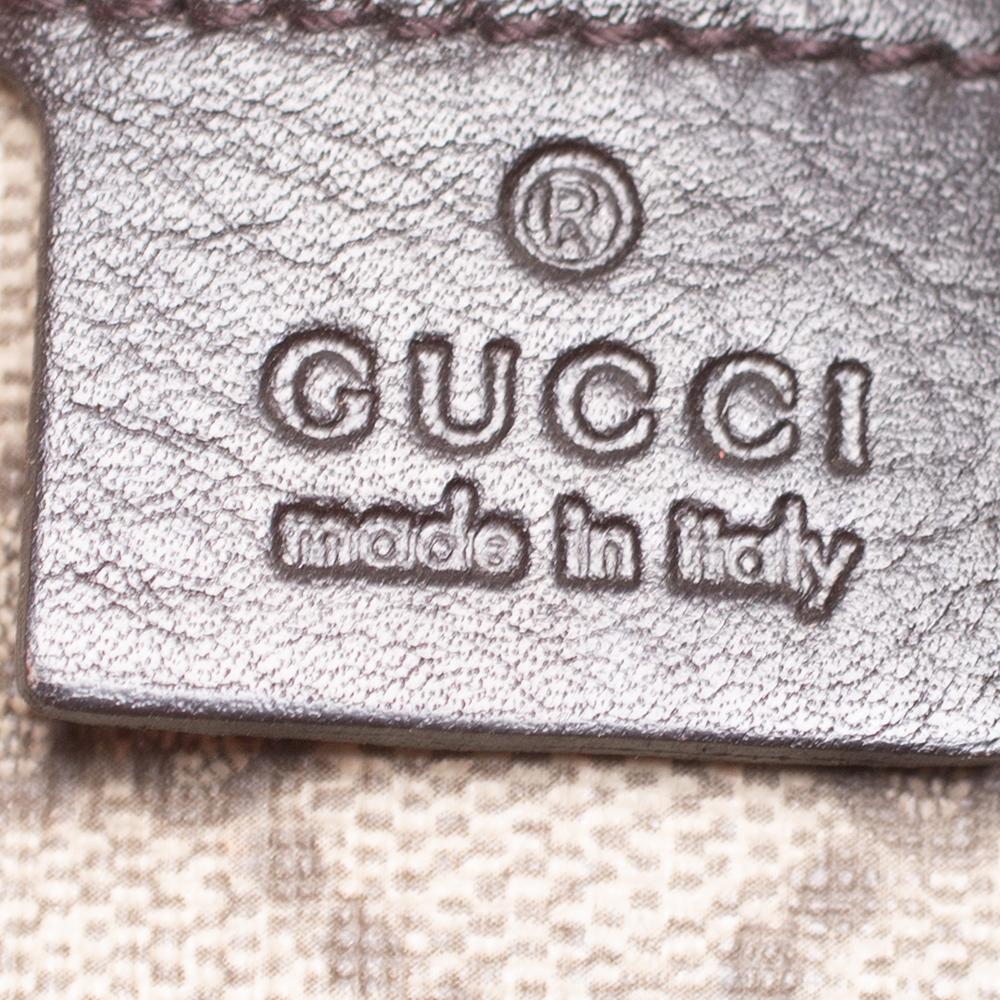 Gucci GG Supreme Hobo aus braunem Segeltuch und Lackleder 2