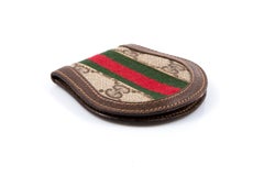 Gucci Brown “GG” Supreme Half Moon Coins Case