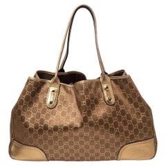 Große Princy-Tasche aus GG-Stoff und Leder in Braun/Gold von Gucci