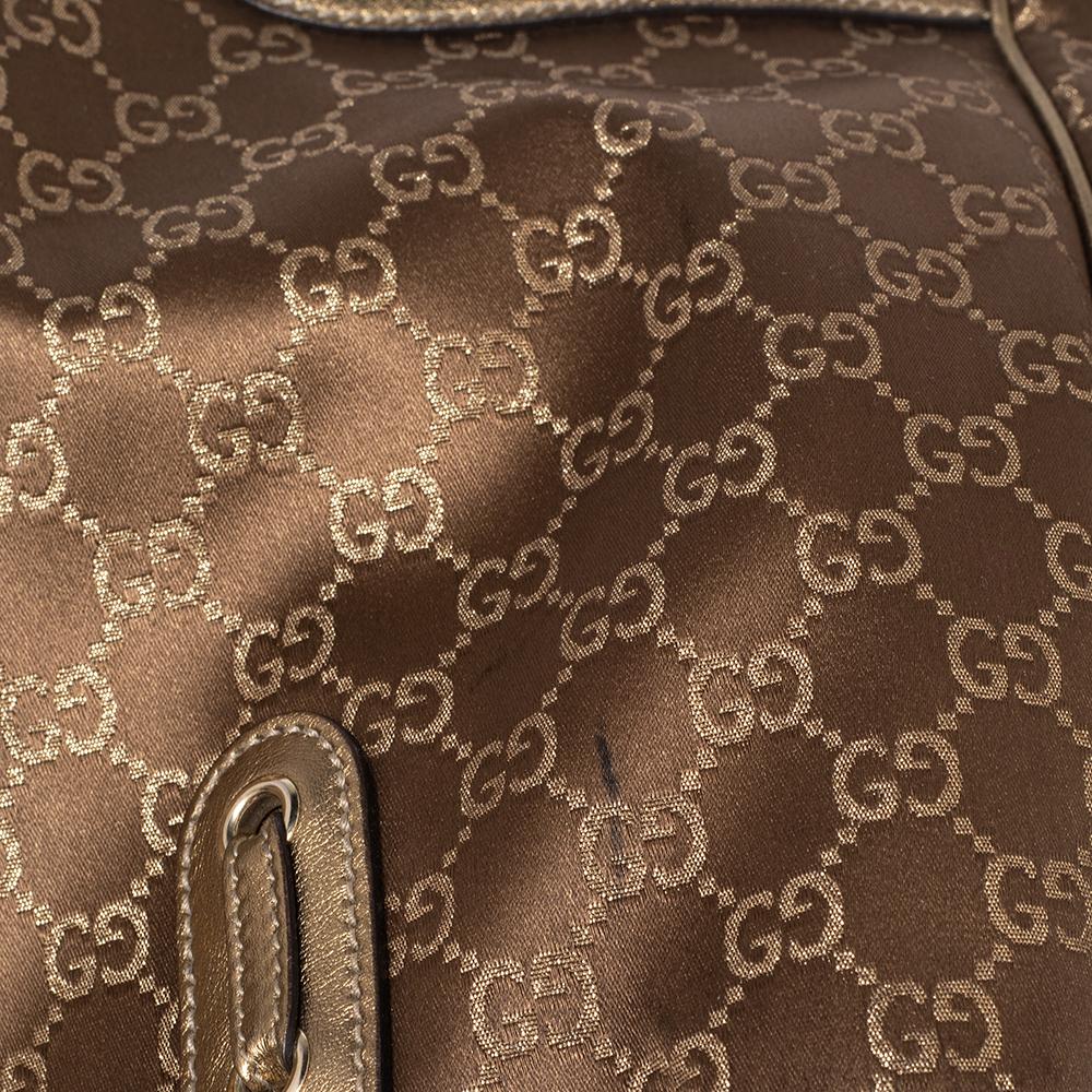 Gucci Brown/Gold GG Fabric and Leather Large Princy Tote 2