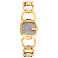 Gucci Brown Gold Plated Steel G Series 125.5 Women's Wristwatch 24 mm