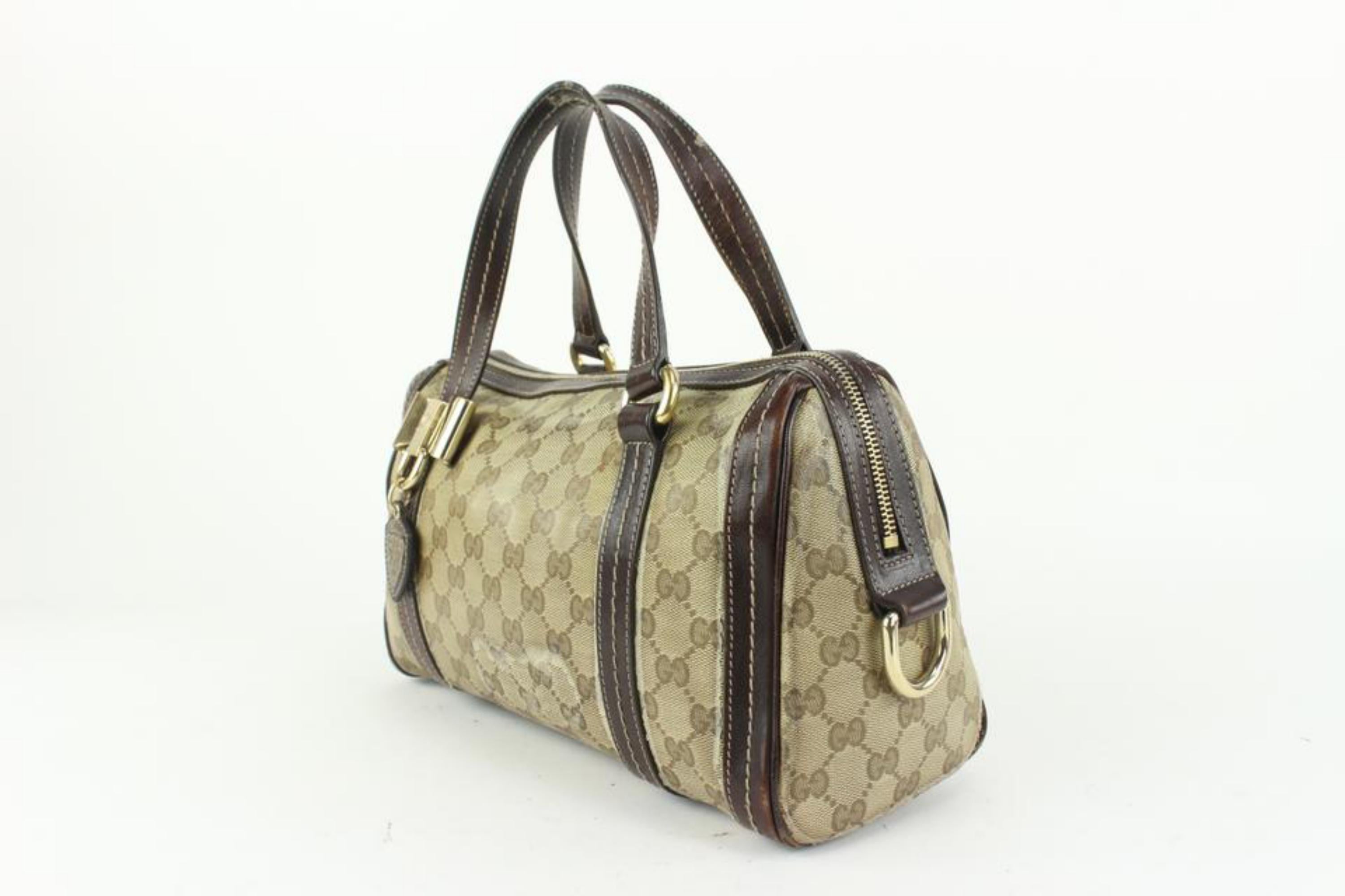 Gucci Brown Gucci GG Crystal Duchessa Boston Bag 927G1 For Sale 5