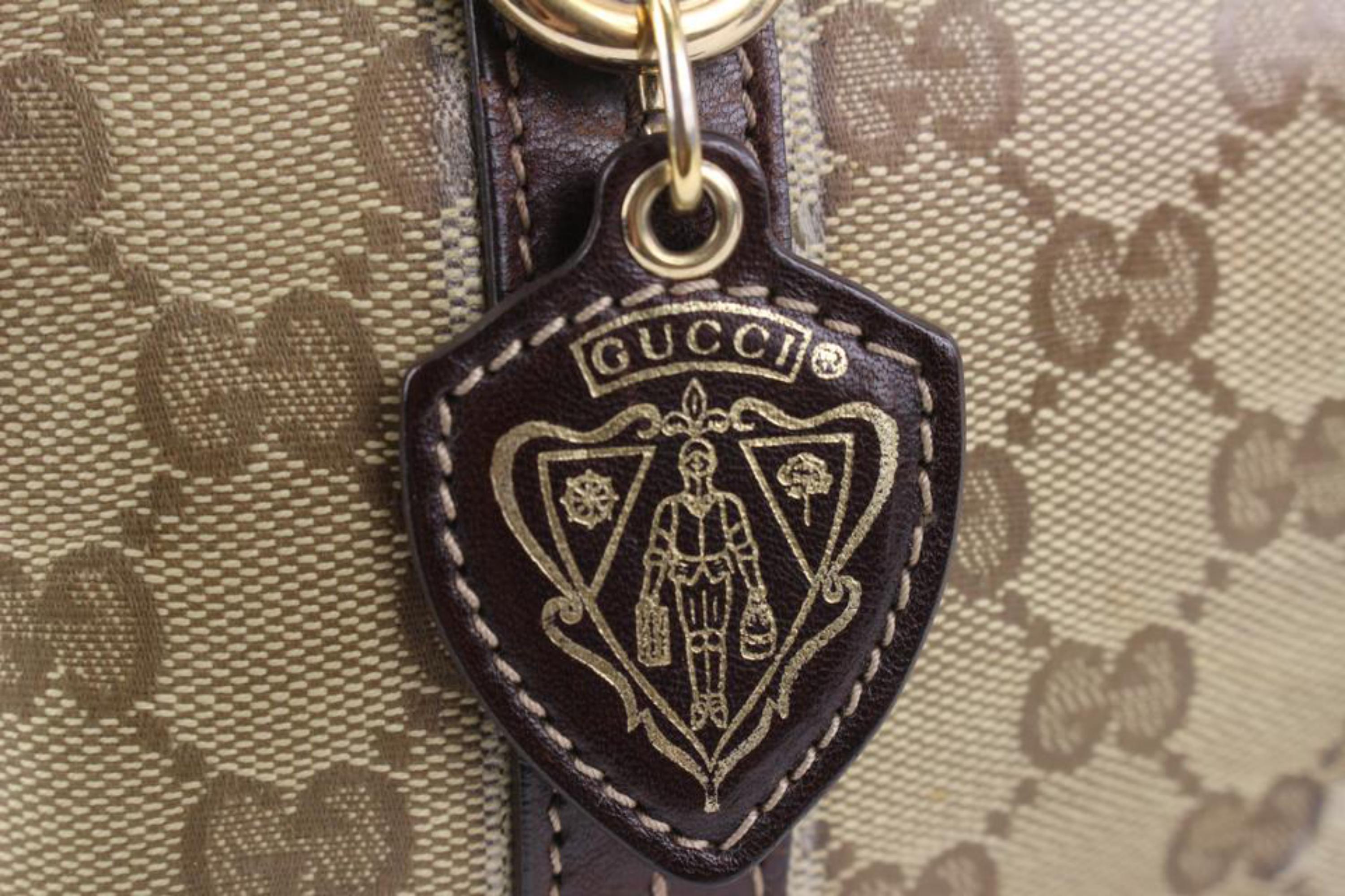 Gucci Brown Gucci GG Crystal Duchessa Boston Bag 927G1 For Sale 1