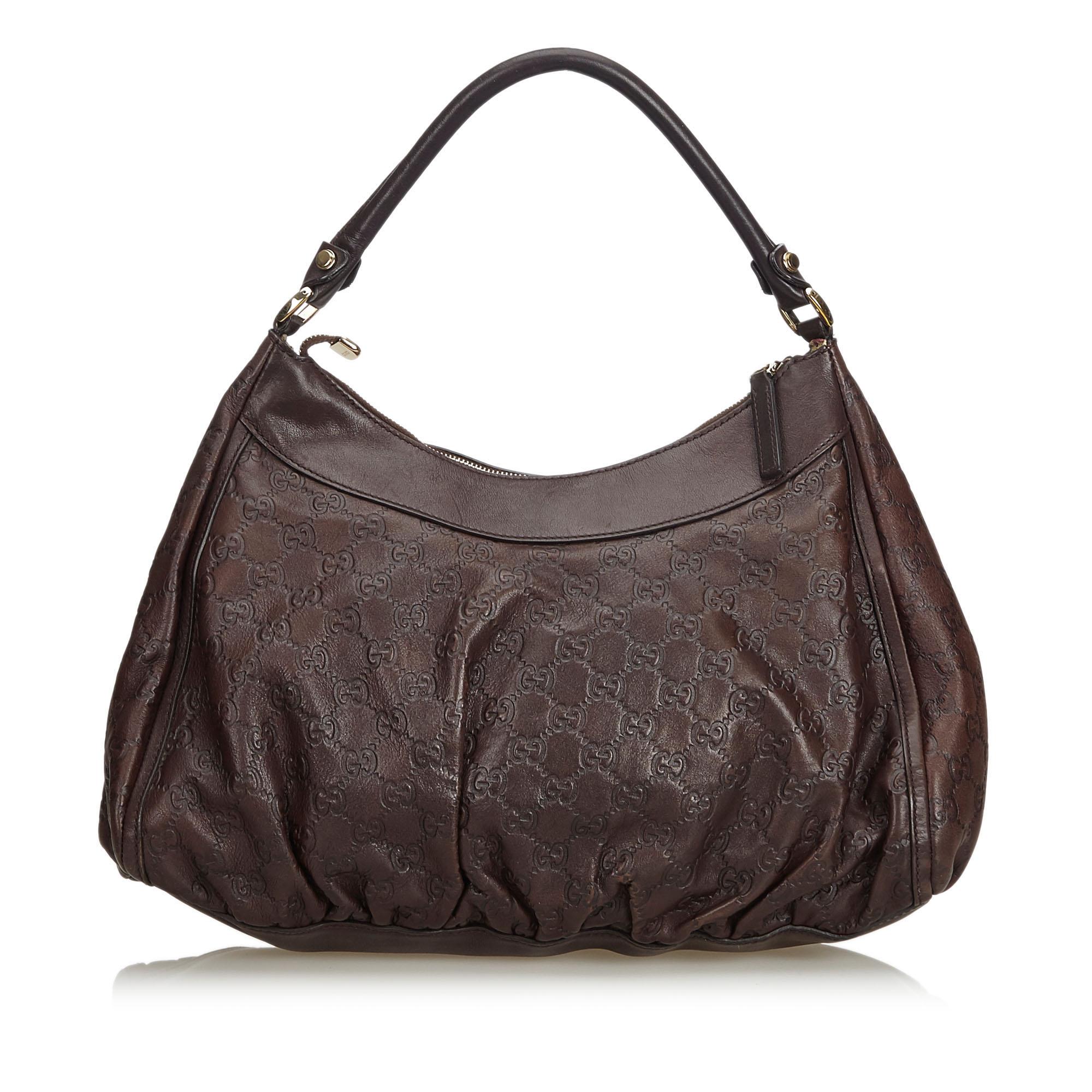 Black Gucci Brown Guccissima Abbey D-Ring Shoulder Bag