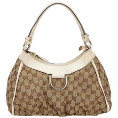 Gucci Brown Guccissima Canvas D-Ring Shoulder Bag