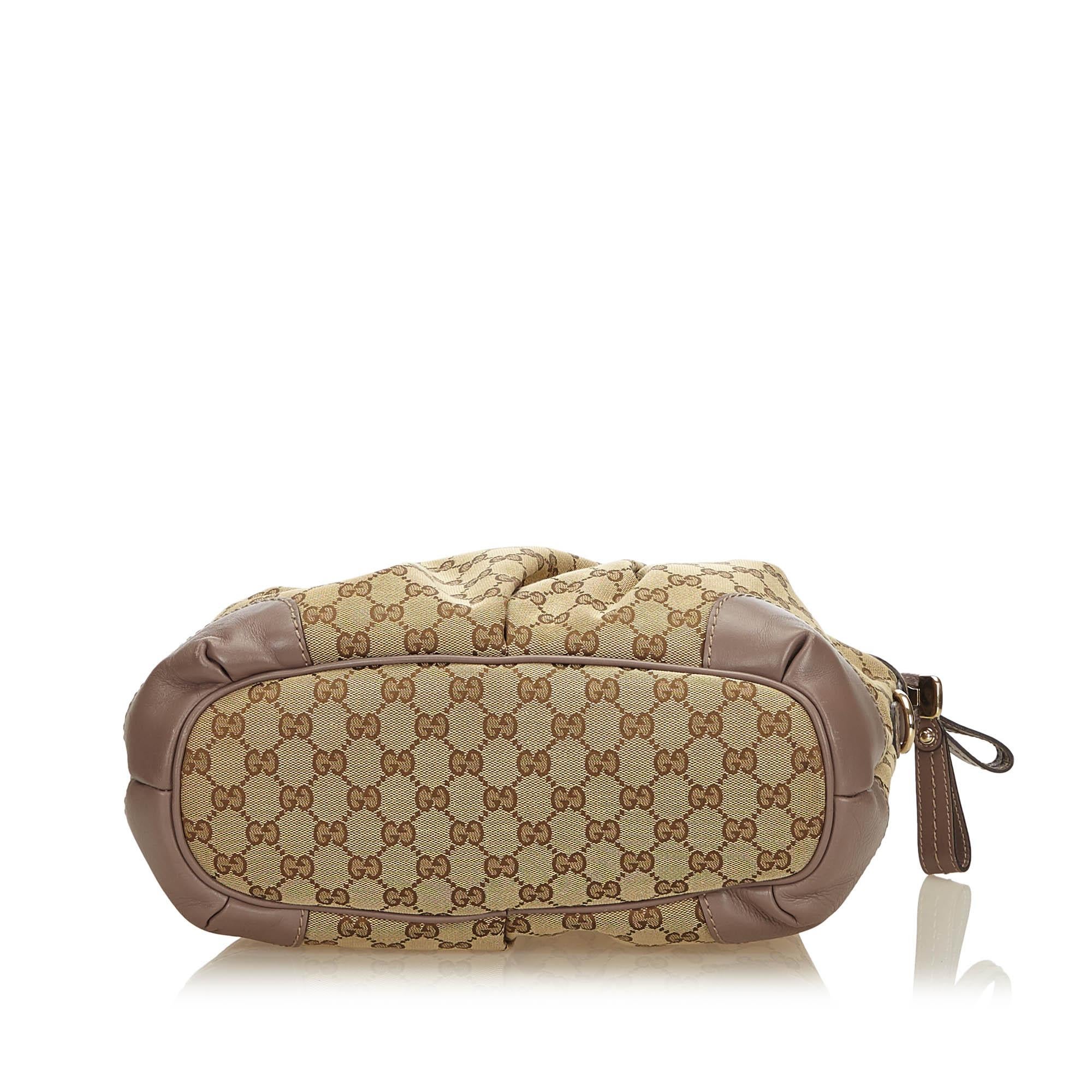 Women's Gucci Brown Guccissima Canvas Sukey Satchel For Sale