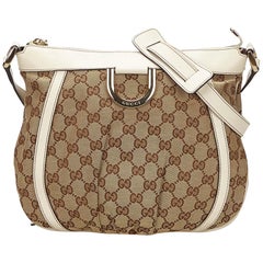 Gucci Brown Guccissima Jacquard D-Ring Crossbody Bag