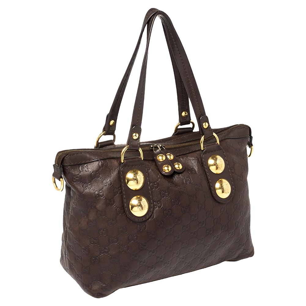 Gucci Brown Guccissima Leather Babouska Heart Tote In Fair Condition In Dubai, Al Qouz 2