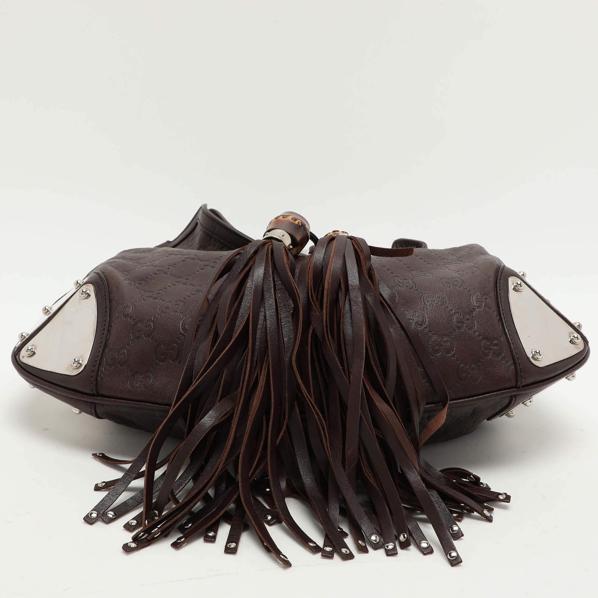 Gucci Brown Guccissima Leather Babouska Indy Hobo 1