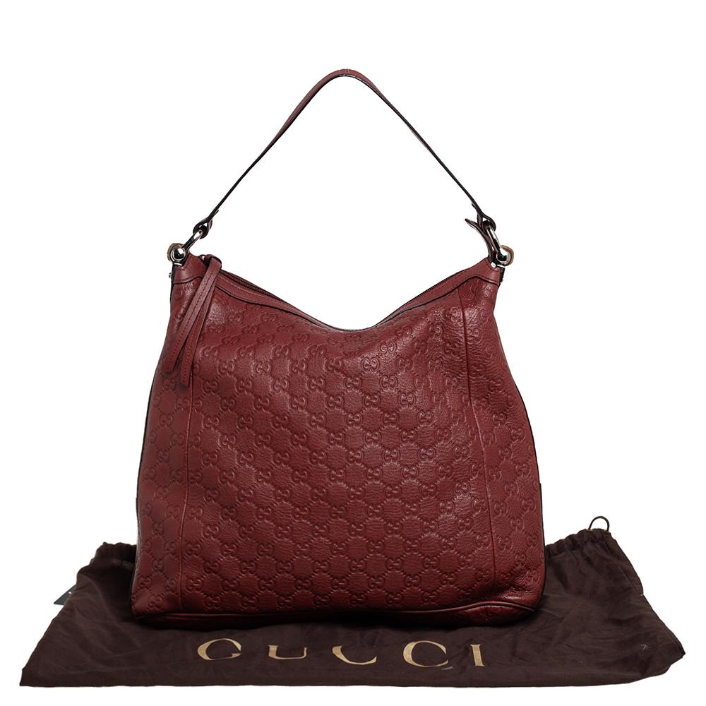 Gucci Brown Guccissima Leather Bamboo D Ring Hobo 8
