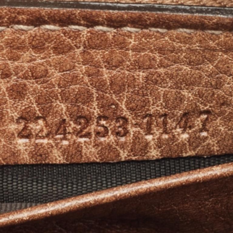 Gucci Braun Guccissima Leder Bambus Quaste Zip um Brieftasche im Angebot 5