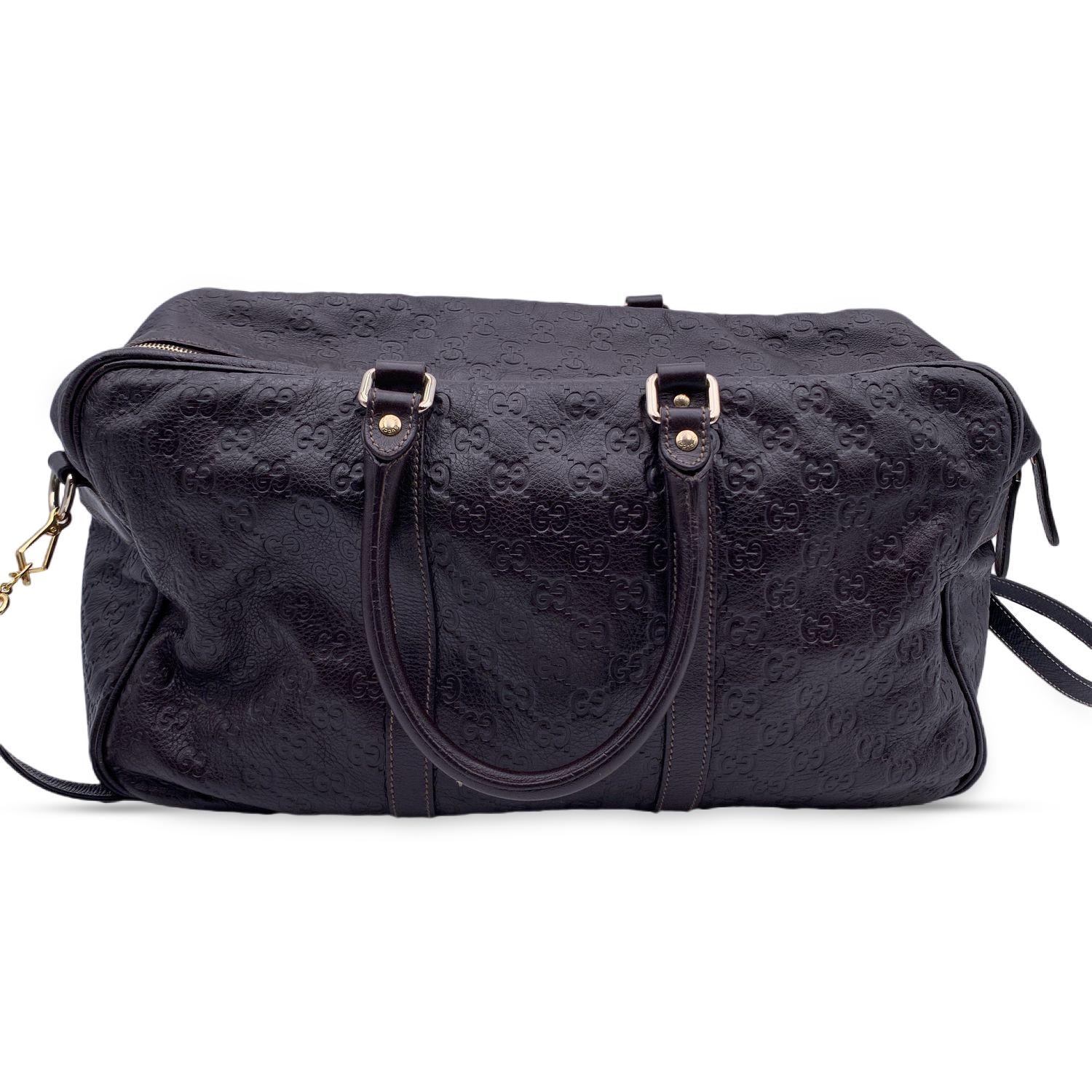 Women's Gucci Brown Guccissima Leather Boston Bag Duffle with Strap