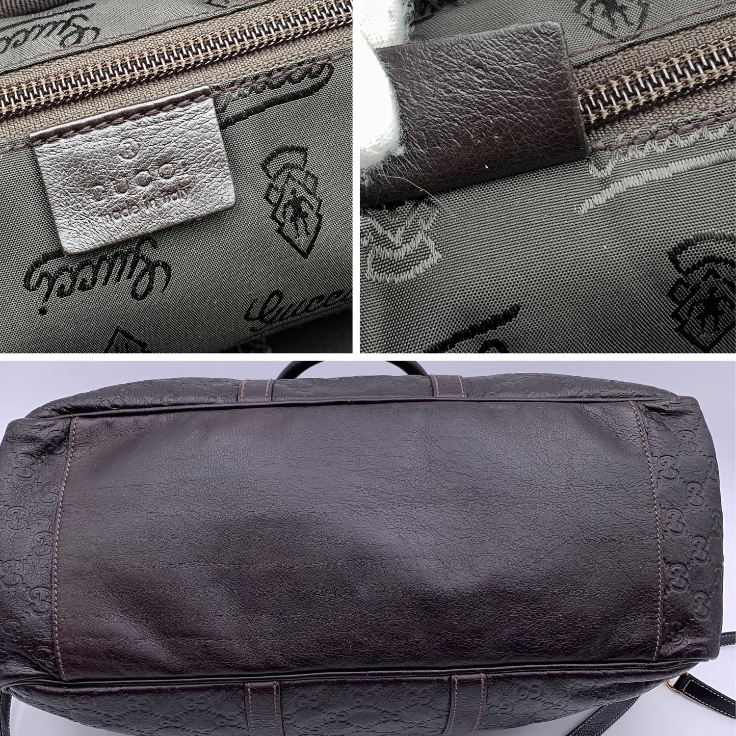 Gucci Brown Guccissima Leather Boston Bag Duffle with Strap 2