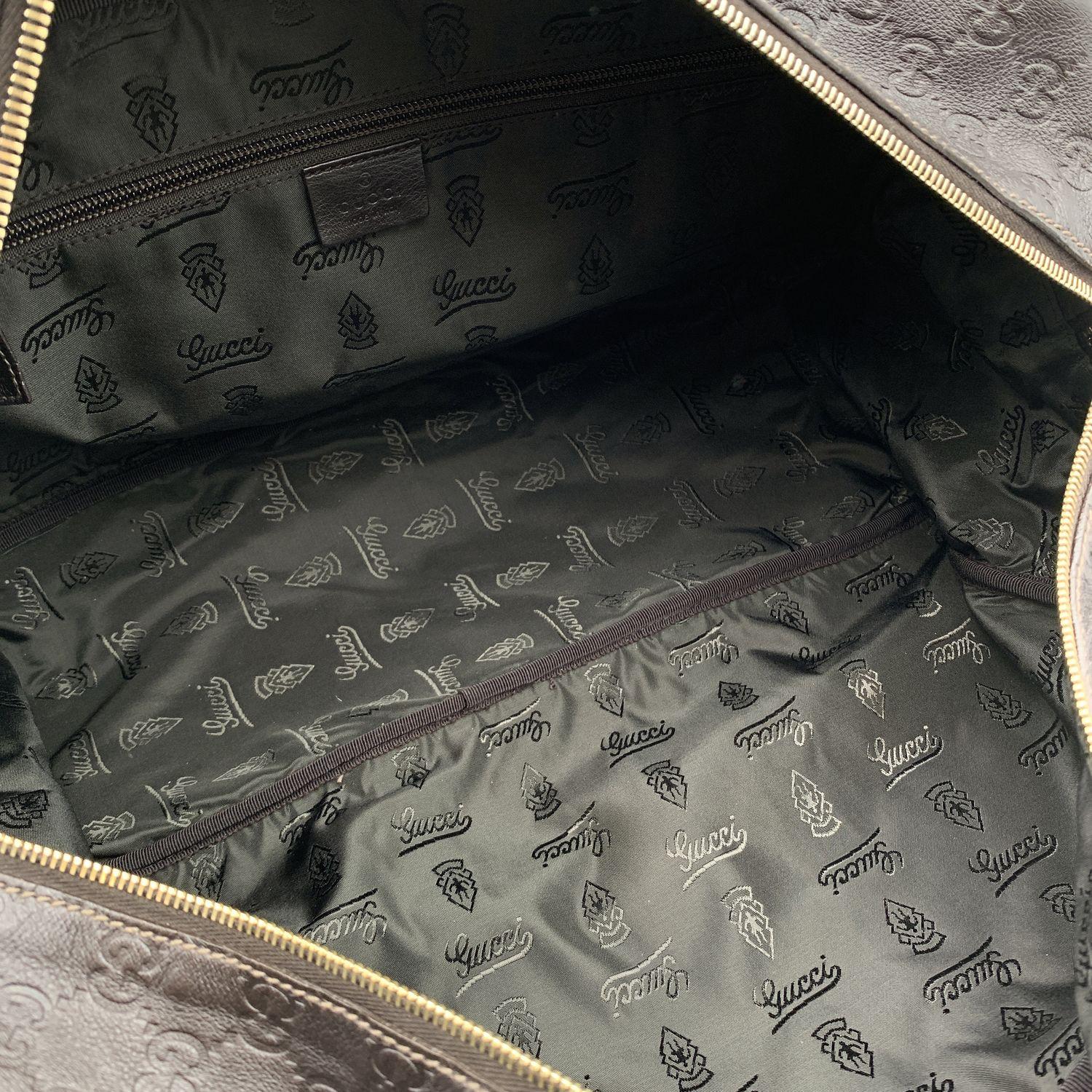 Gucci Brown Guccissima Leather Boston Bag Duffle with Strap 3