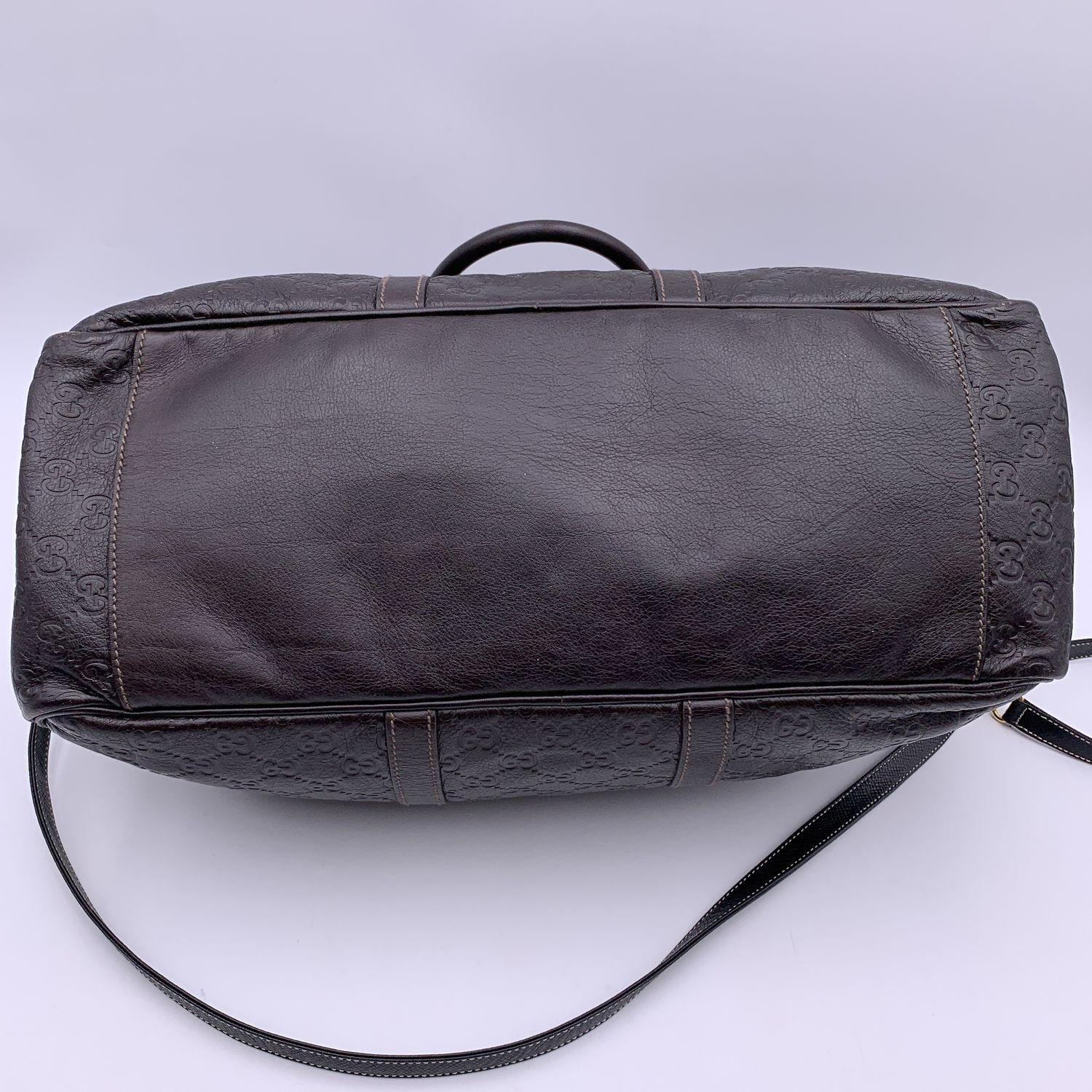 Gucci Brown Guccissima Leather Boston Bag Duffle with Strap 4