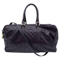 Gucci Brown Guccissima Leather Boston Bag Duffle with Strap