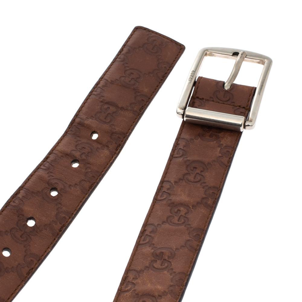 Men's Gucci Brown Guccissima Leather Buckle Belt 90CM